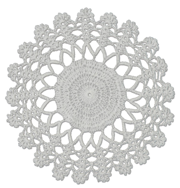 Crochet Envy Lacey Doily 8" Round / White