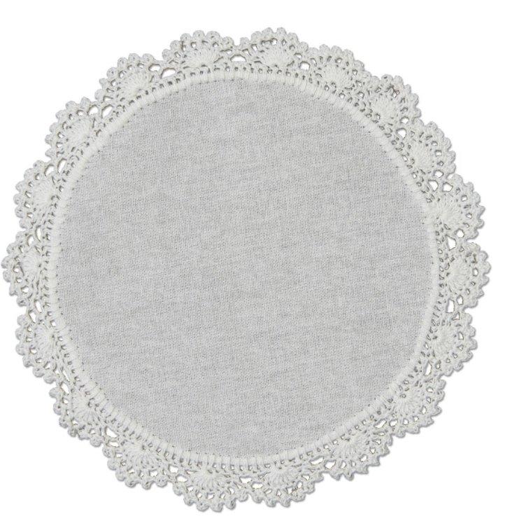 Crochet Envy Petal Edge Doily Round 8" Round / White