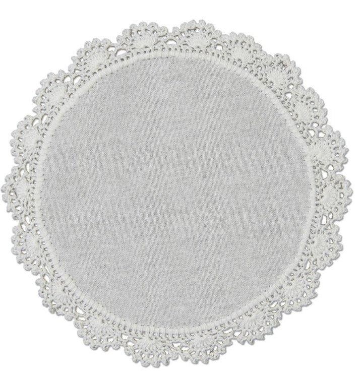 Crochet Envy Petal Edge Doily Round 8" Round / White