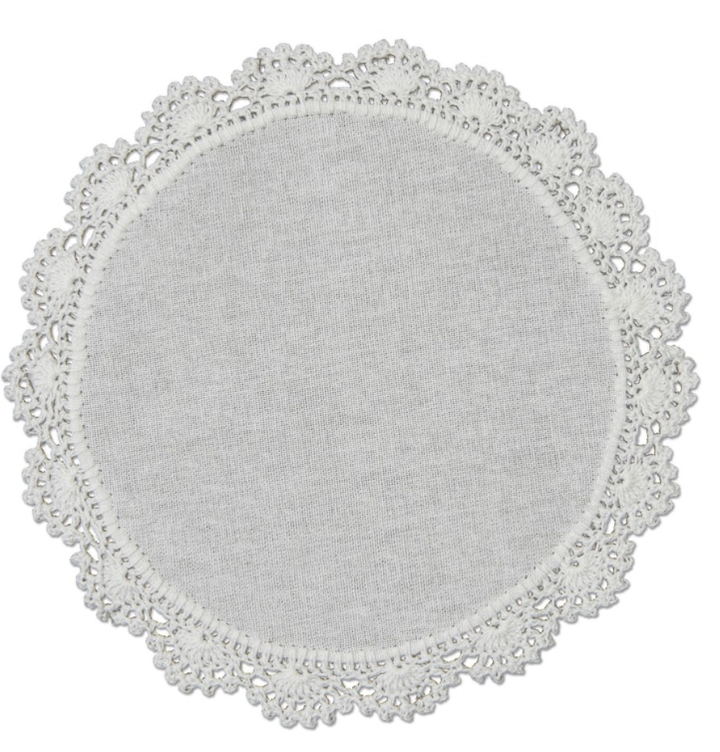 Crochet Envy Petal Edge Doily Round 8" Round / White