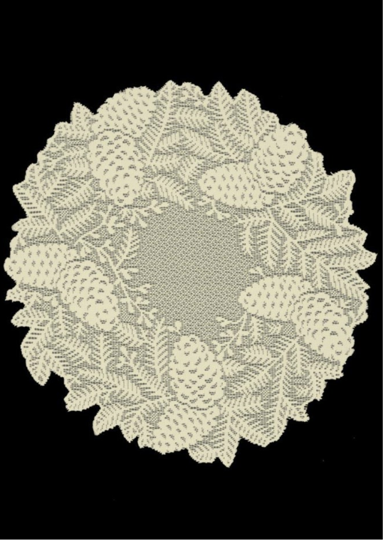 Floral Trellis Lace Doily 9" Round White