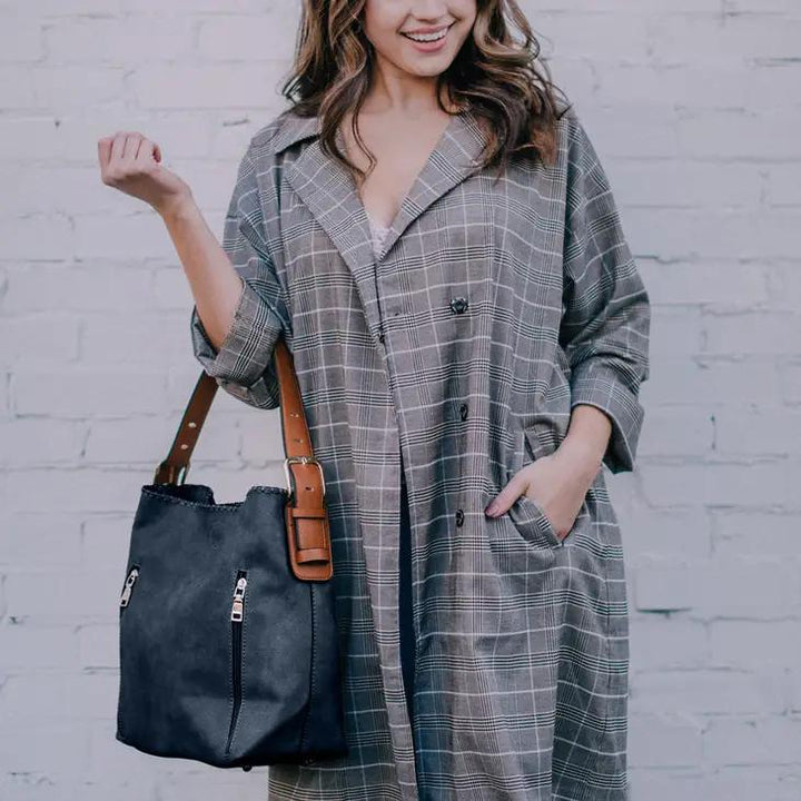 Alexa 2-in-1 Hobo Bag with Dual Zip Compartments | Grey Teal