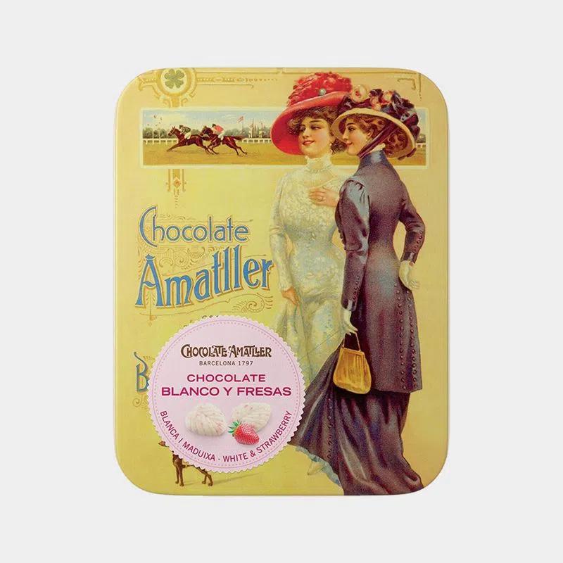 Amatller White Chocolate Strawberry Tin
