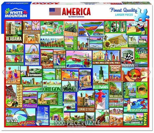 America 1000 Piece Jigsaw Puzzle by White Mountain Puzzle