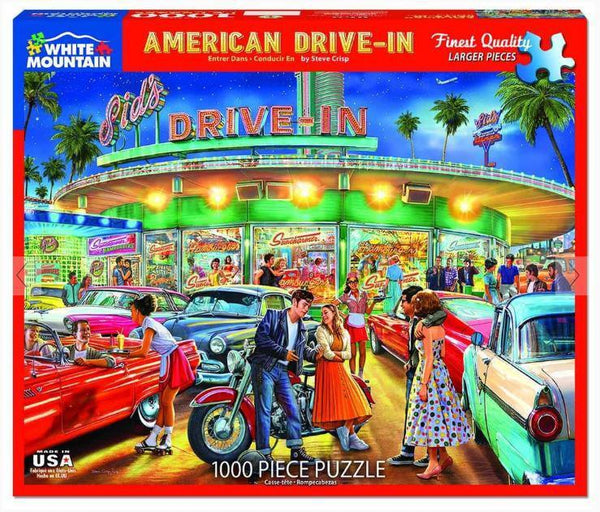 American Drive In 1000 Piece Jigsaw Puzzle by White Mountain Puzzle