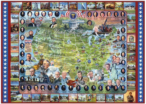 American Presidents 1000 Piece Jigsaw Puzzle by White Mountain Puzzle