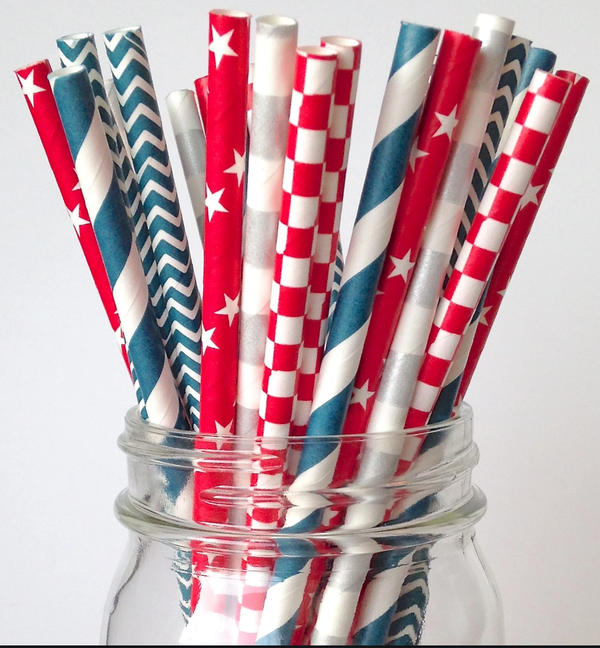 Colorful Paper Straws Americana