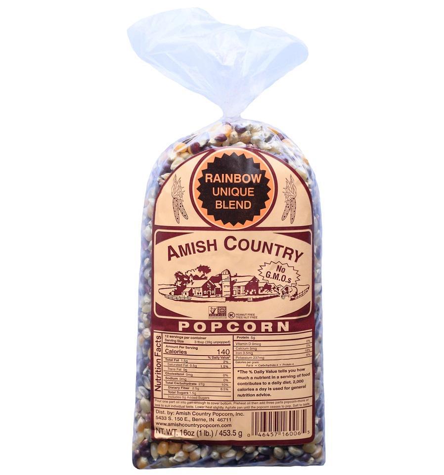 Amish Country Popcorn | Rainbow Unique Blend