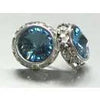 Crystal Rhinestone Rivoli Post Earrings Aqua