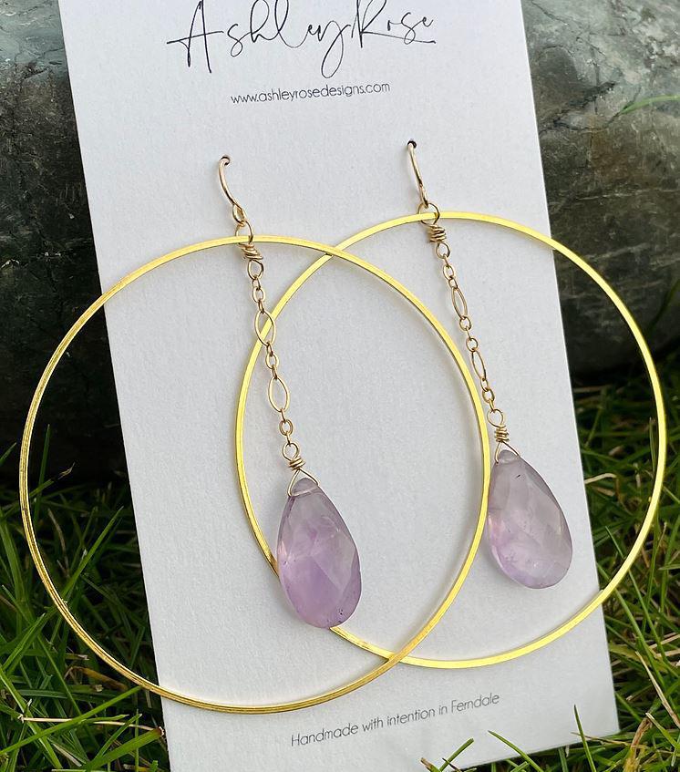 Ashley Rose Earrings | Baryon Ametrine