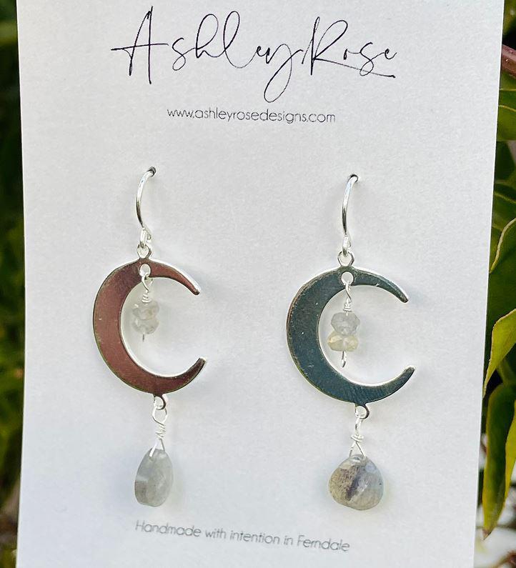 Ashley Rose Earrings | Moon Gem Labradorite