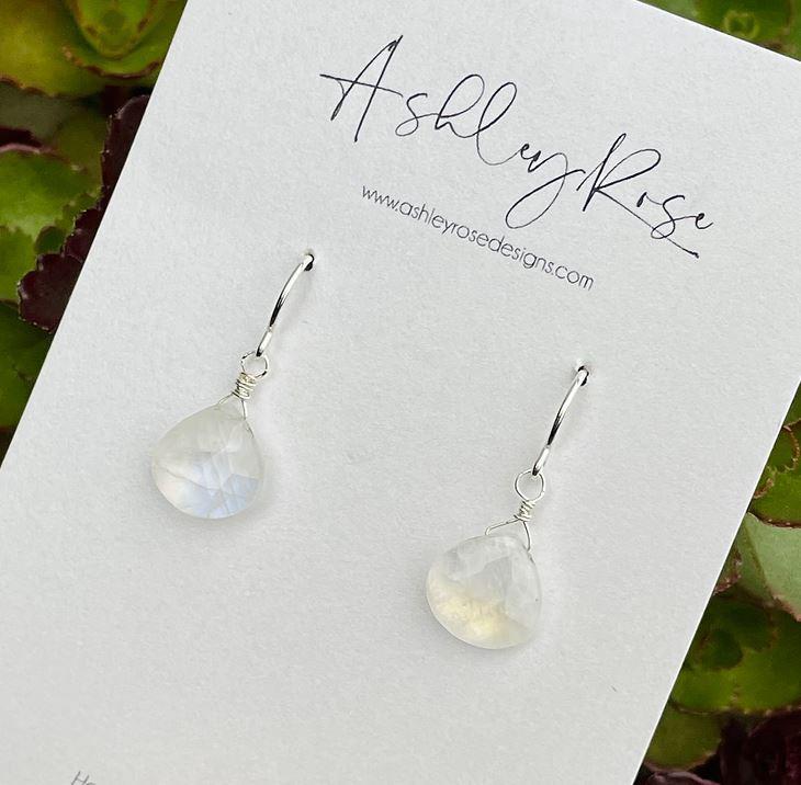 Ashley Rose Earrings | Moonbeam Moonstone