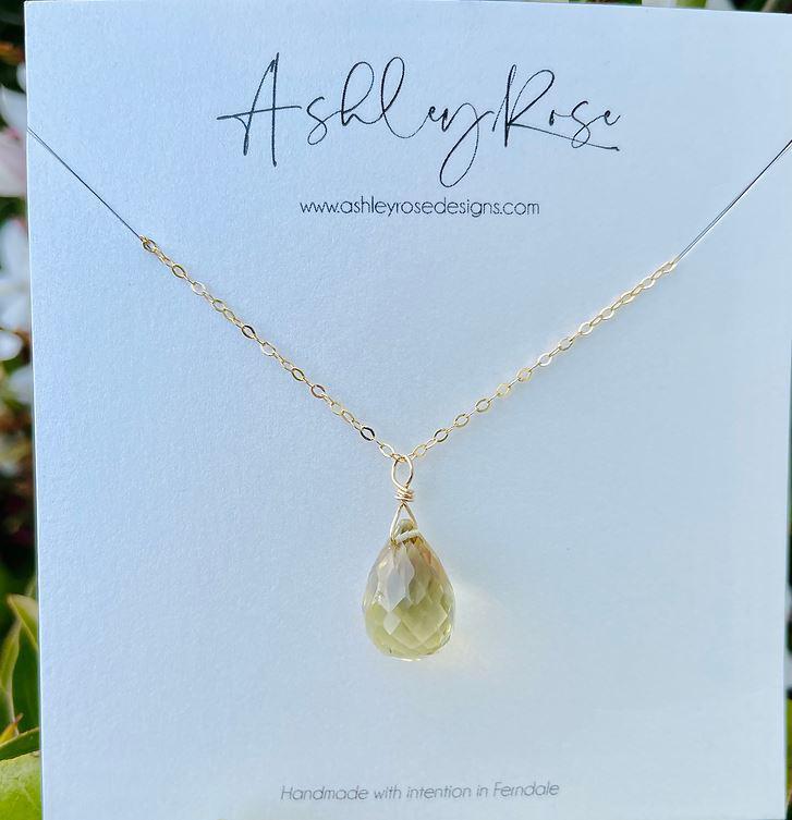 Ashley Rose Necklace | Lemon Quartz