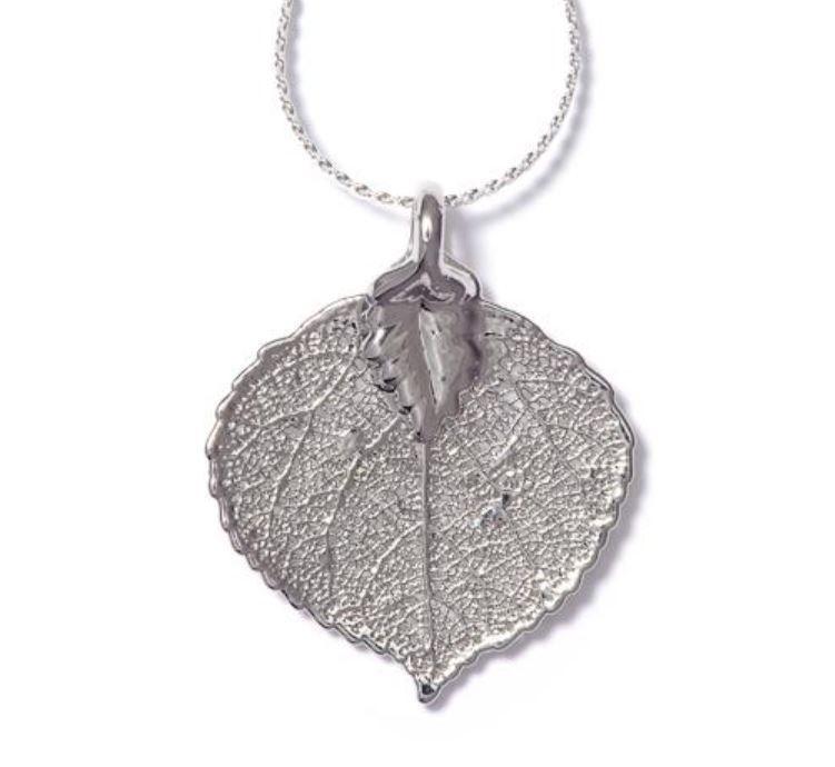 Aspen Leaf Necklace Silver