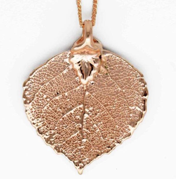 Aspen Leaf Necklace Rose Gold