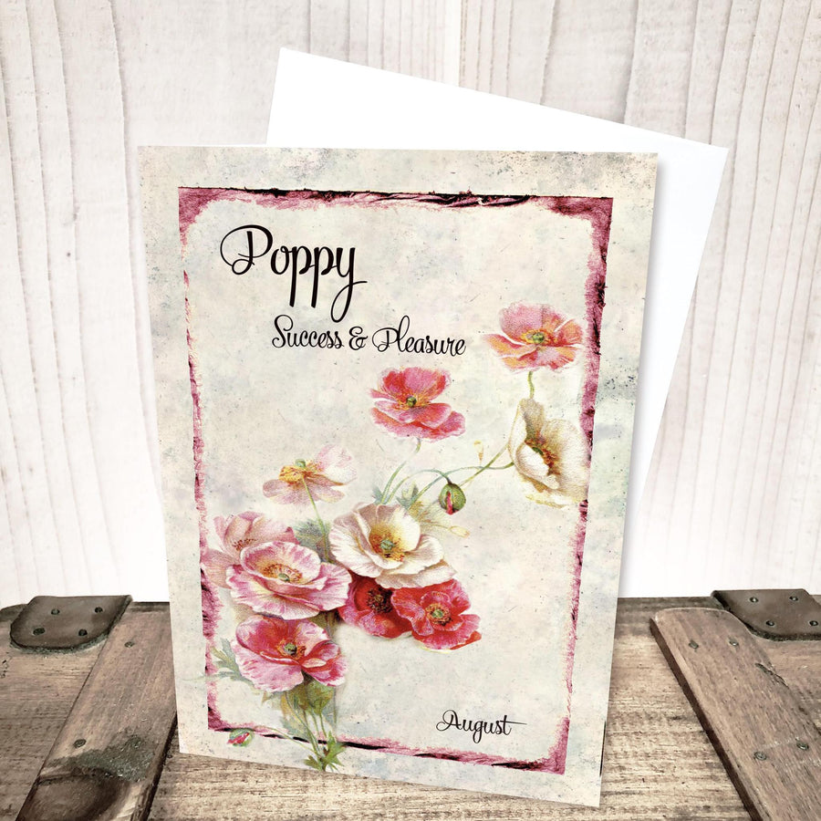 August Poppy Flower Card by Yesterday's Best