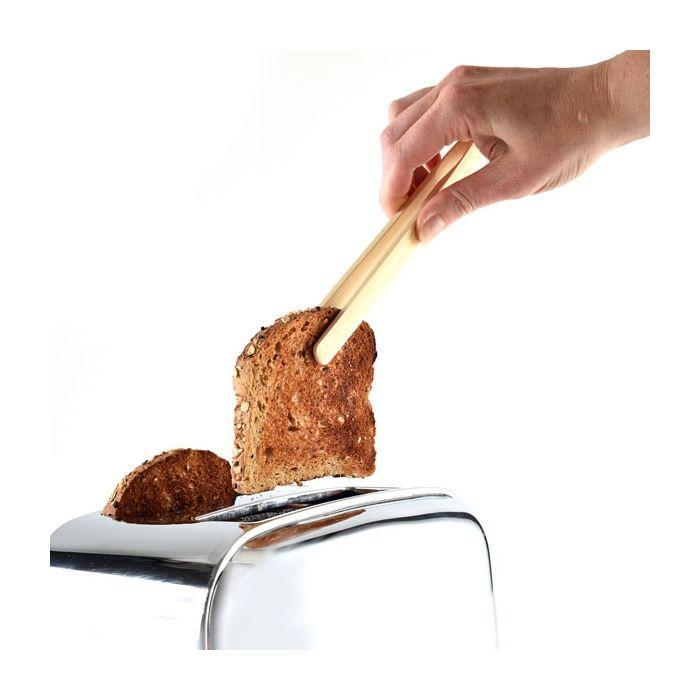 Bamboo Toaster Tongs w/ Magnet