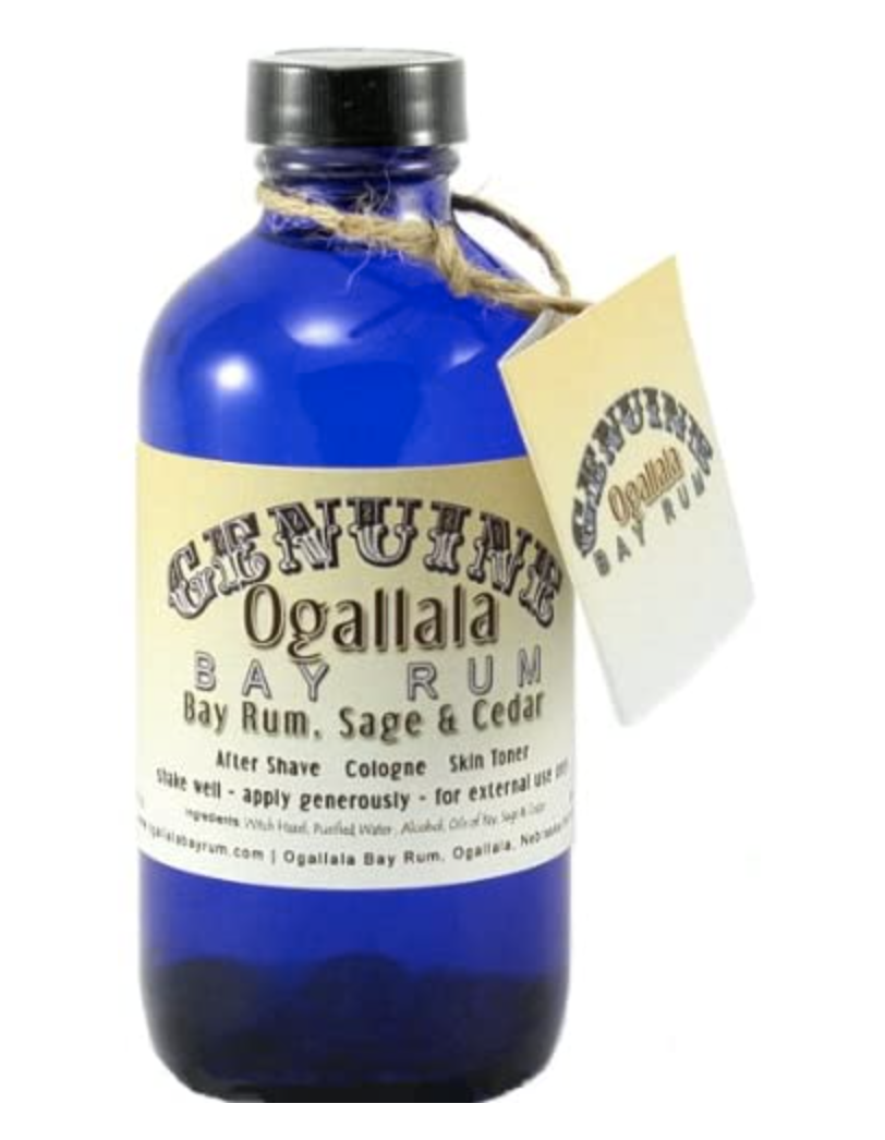 Genuine Ogallala Bay Rum After Shave & Skin Toner 8 oz Bay Rum, Sage & Cedar