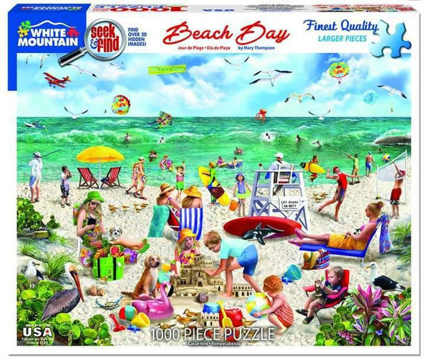 Beach Day 1000 Piece Jigsaw Puzzle by White Mountain Puzzles