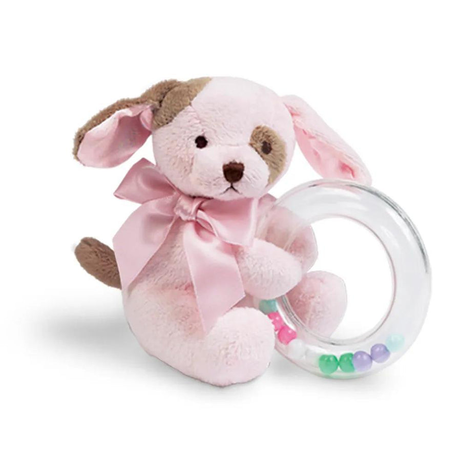 Bearington Baby Collection | Wiggles Pink Puppy Shaker Rattle