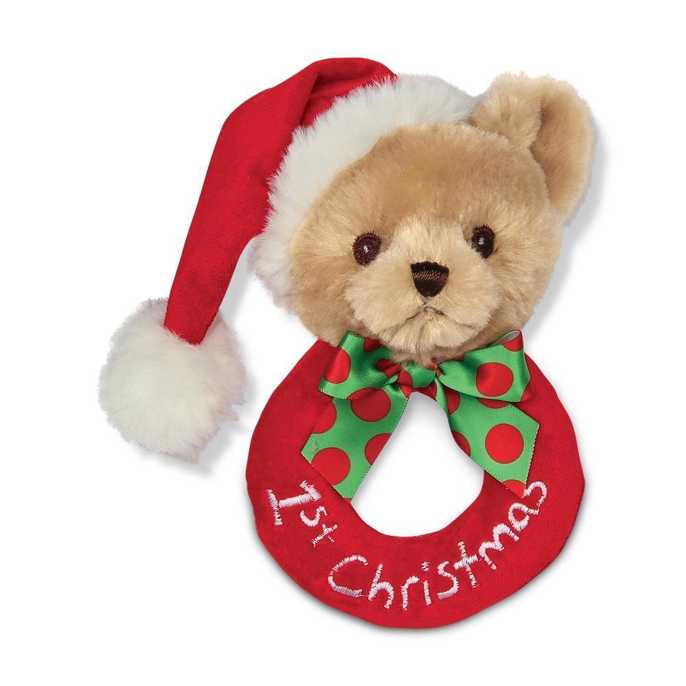 Bearington Collection| Baby's 1st Christmas Ring Rattle