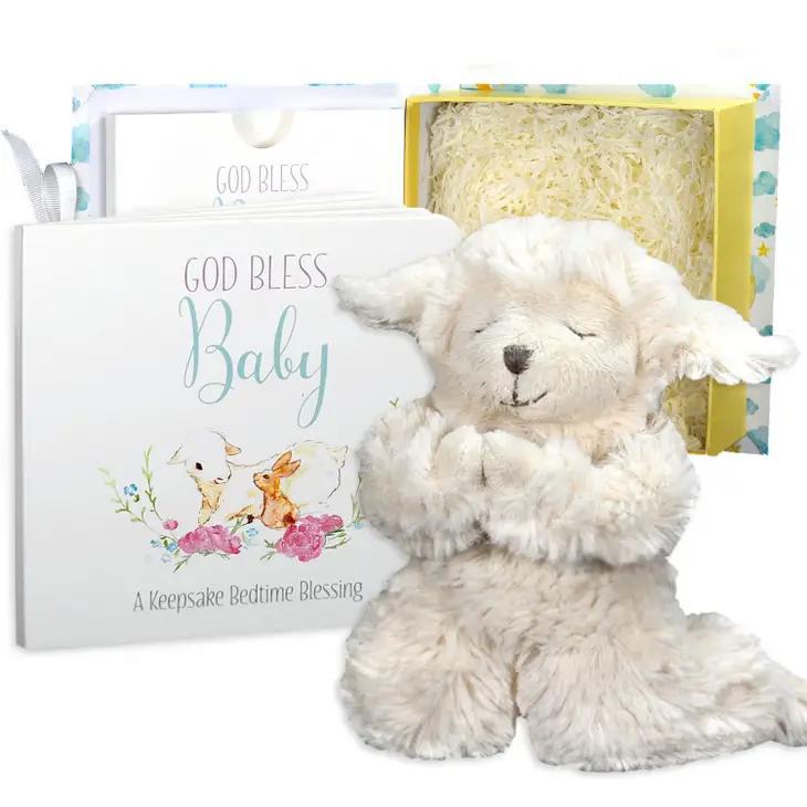 Bearington Collection | God Bless Baby Praying Lamb Gift Set