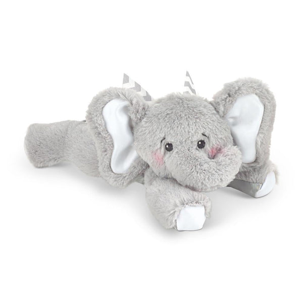 Bearington Collection Plush Baby Rattle | Spout Gray Elephant