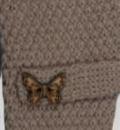 Women's Arm Warmer with Butterfly Accent Button Beige