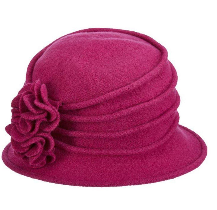 Women's Scala Knit Hat Cloche with Rosettes |Grace Berry