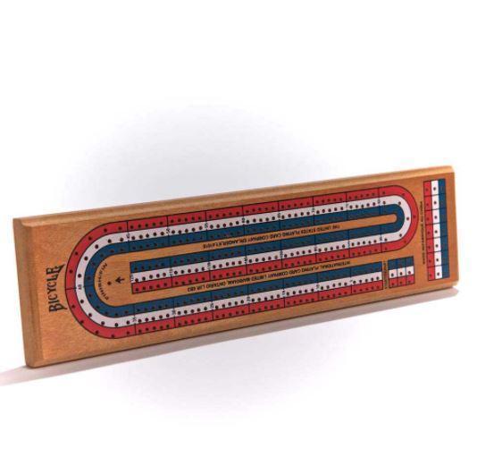 Bicycle 3-Track Color Coded Wooden Cribbage Game