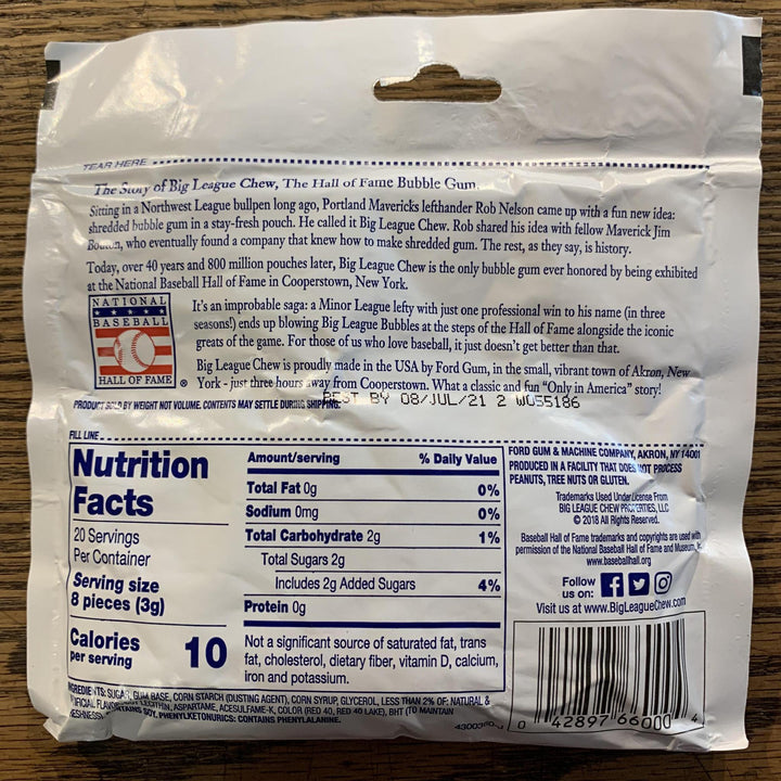 Big League Chew Bubble Gum Outta Here Original