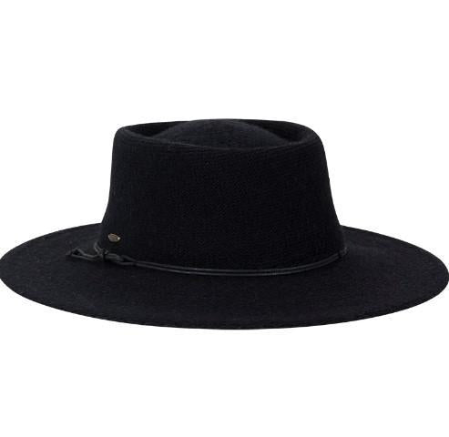 Firrella Knit Wool Blend Gaucho Hat Black