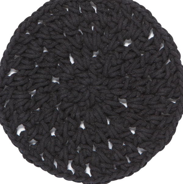 Knotted Cotton Trivets Black