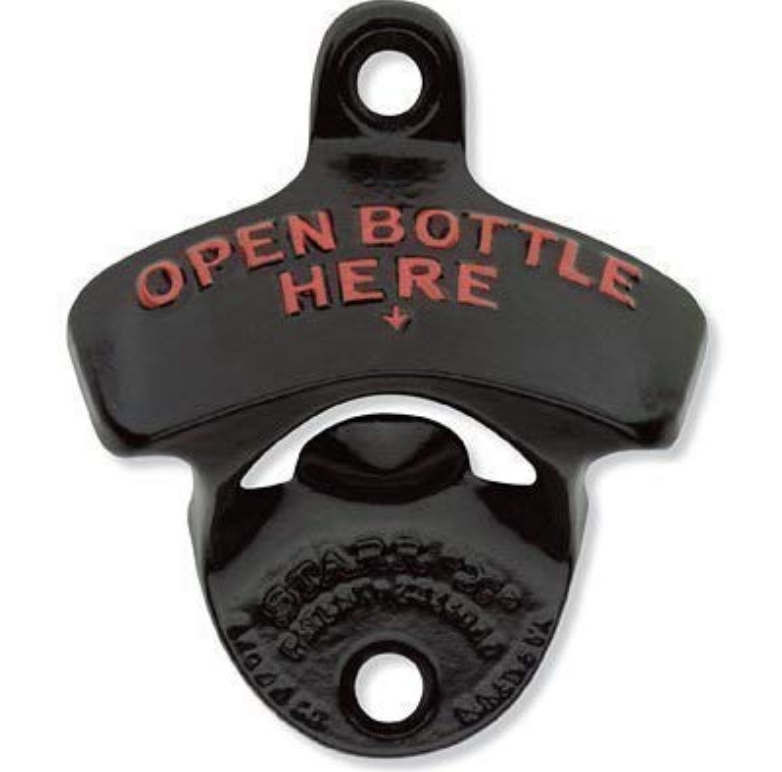 Wall Mount Bottle Opener Open Bottle Here STARR "X" Black Powder Coated