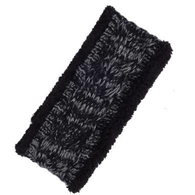 Women's Knit Faux Fur Headband Black