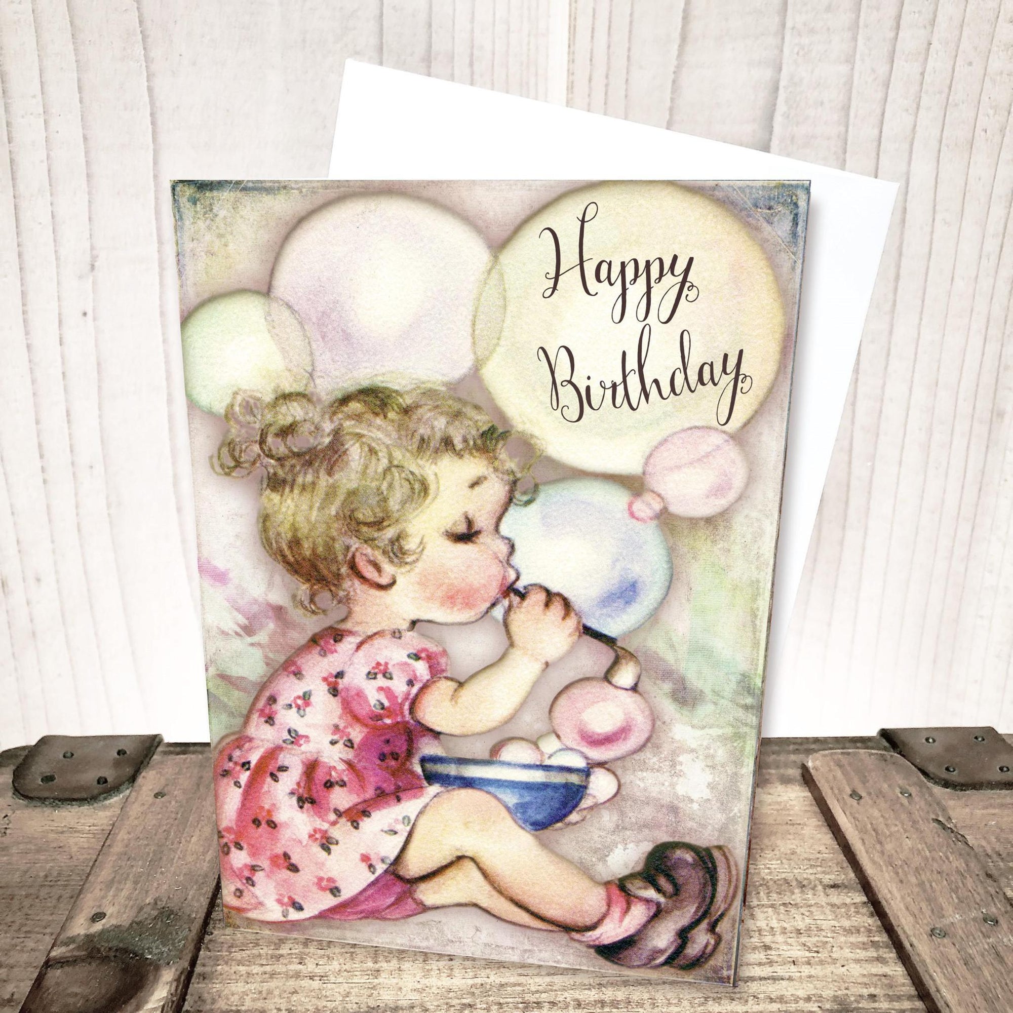 Blowing Bubbles Birthday Card by Yesterday's Best