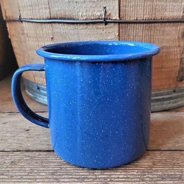 16 oz Mug Speckled Enamelware Blue