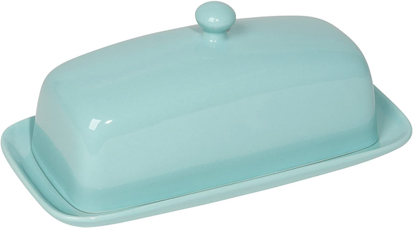 Colorful Stoneware Butter Dishes Blue