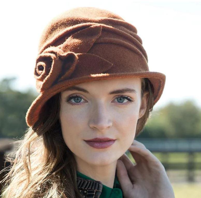 Boiled Wool Cloche Hat Sienna