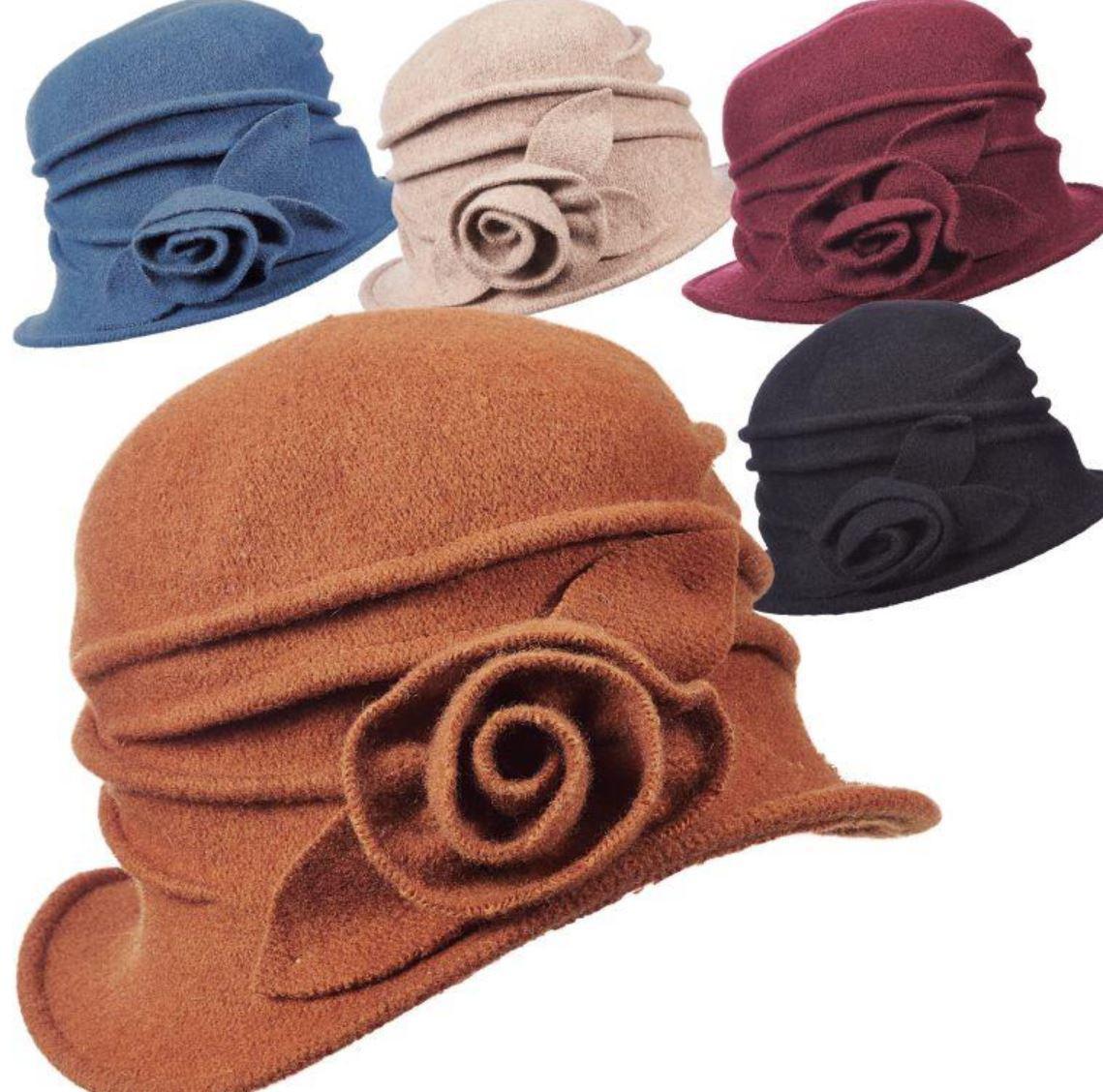 Boiled Wool Cloche Hat Sienna
