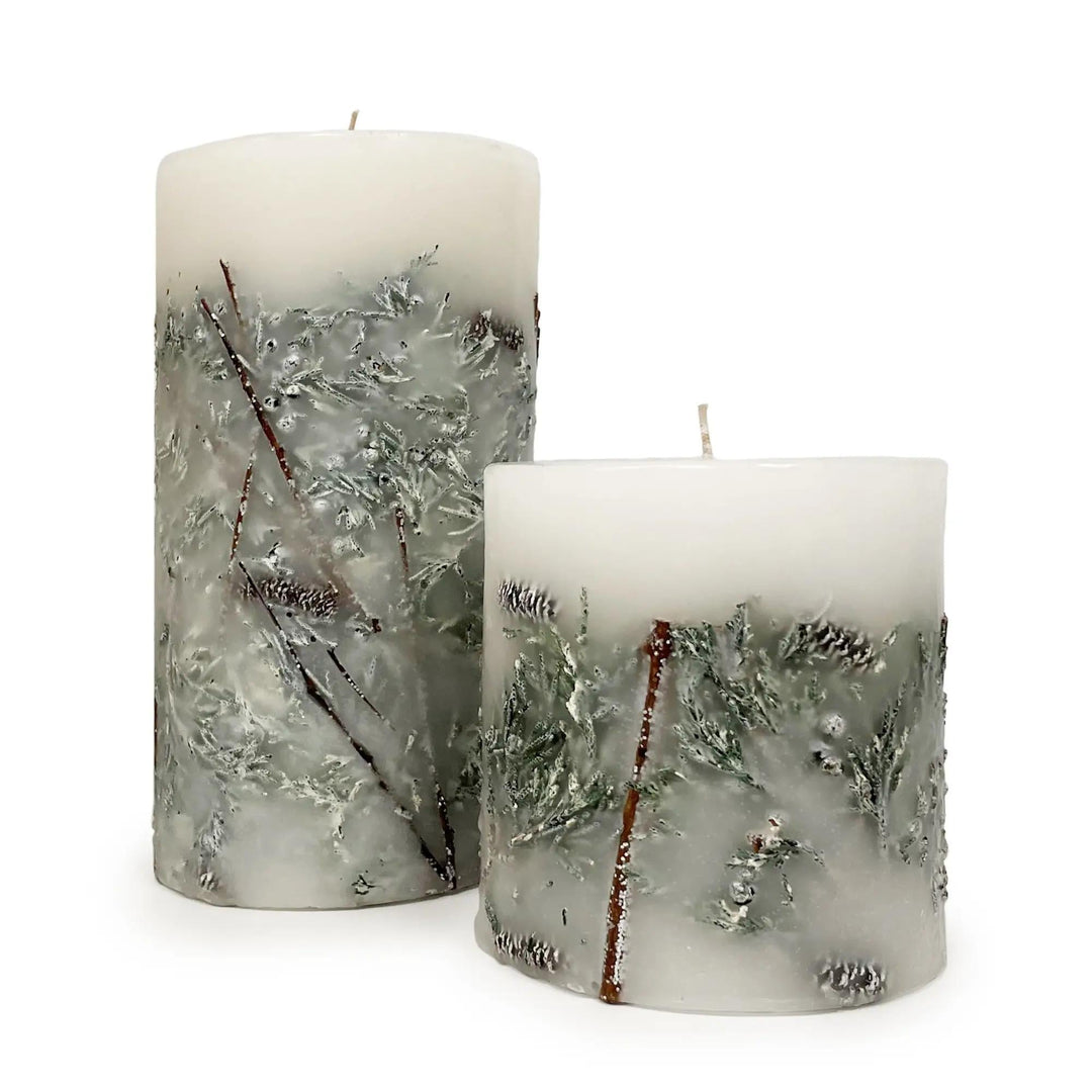 Botanical Pillar Candle | Frosted Pine