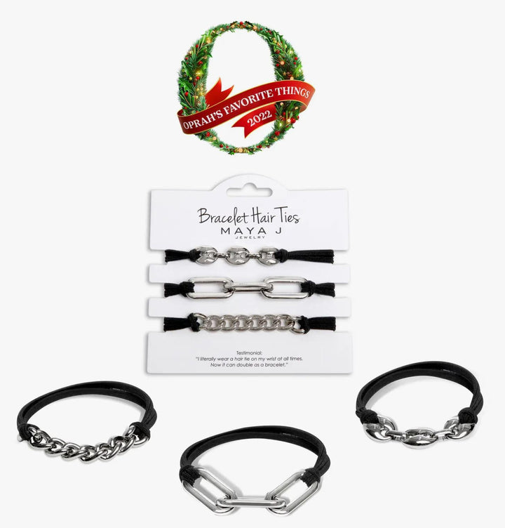 Bracelet Hair Tie | Silver and Black