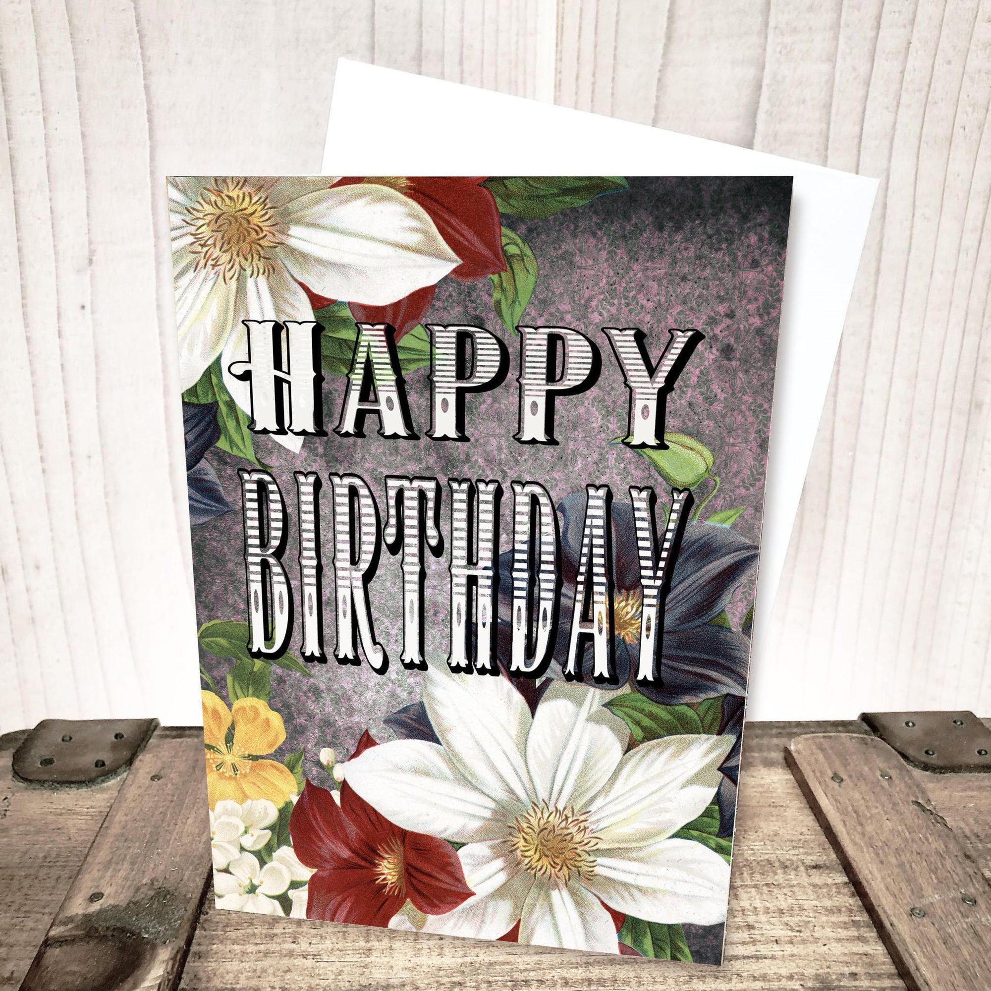 Bright and Bold Floral Birthday Card by Yesterday's Best