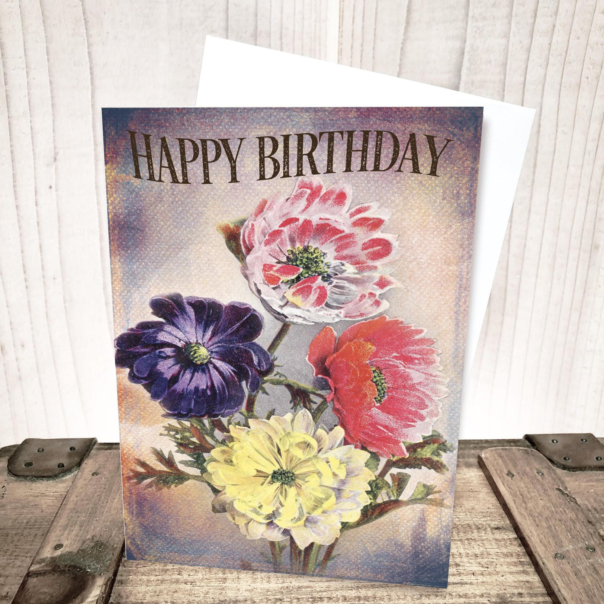 Bright Vintage Floral Birthday Card by Yesterday's Best