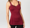 M. Rena Lace Trim Corset Cami Burgundy