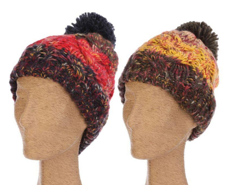 Cable Knit Beanie with Microfleece Lining