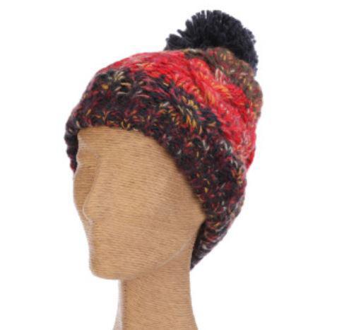 Cable Knit Beanie with Microfleece Lining