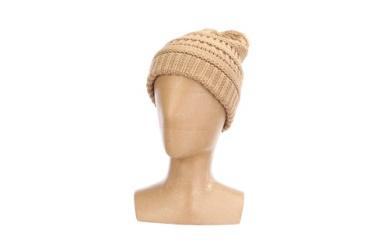 Ponytail Knit Cap Camel