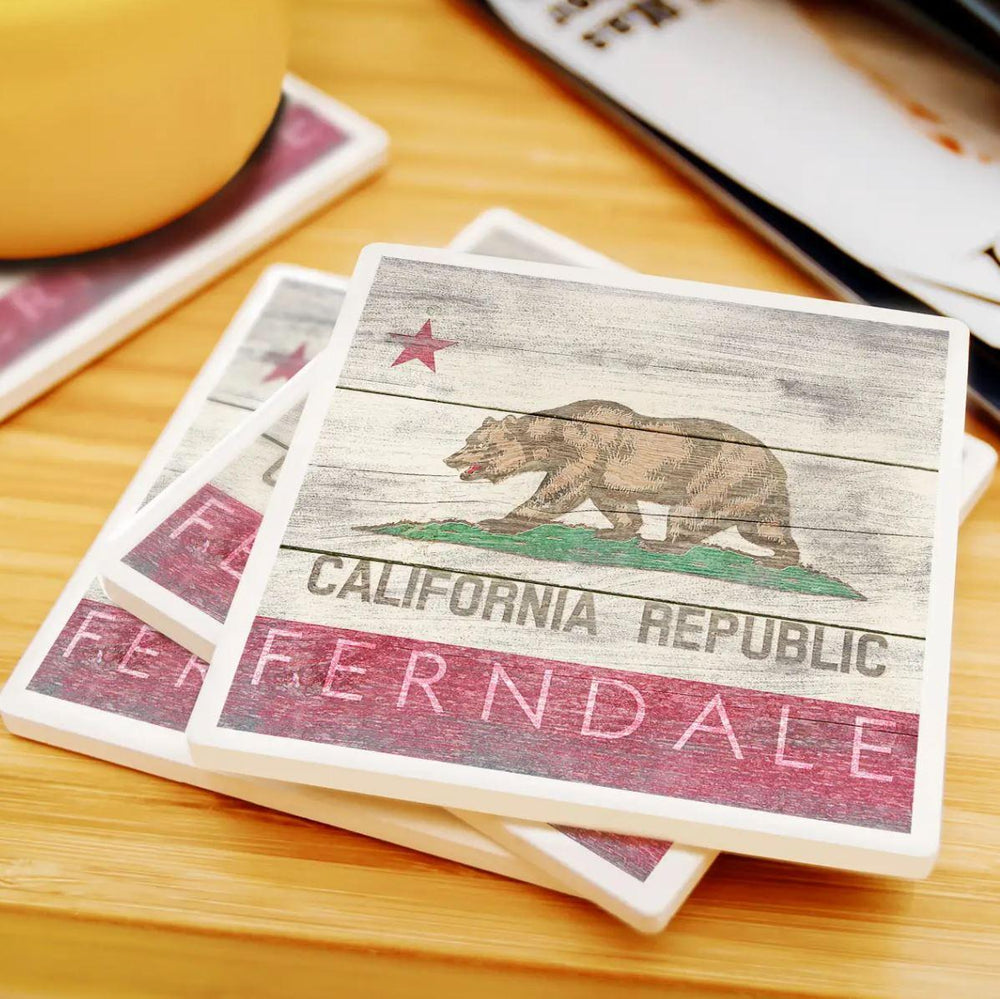 Ceramic Coaster | Ferndale California State Flag