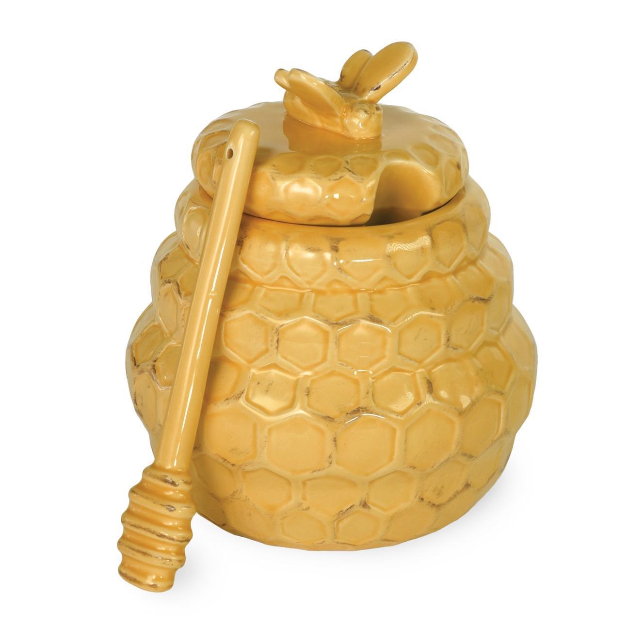 Ceramic Honey Pot & Dipper Set